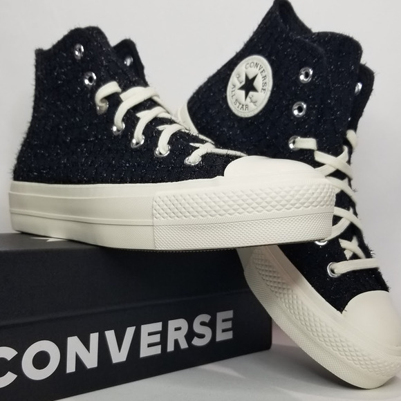 Converse Women's CTAS Lift Platform Tweed Shimmer Hi Tops Size 9 A12740C NWT - Picture 1 of 10